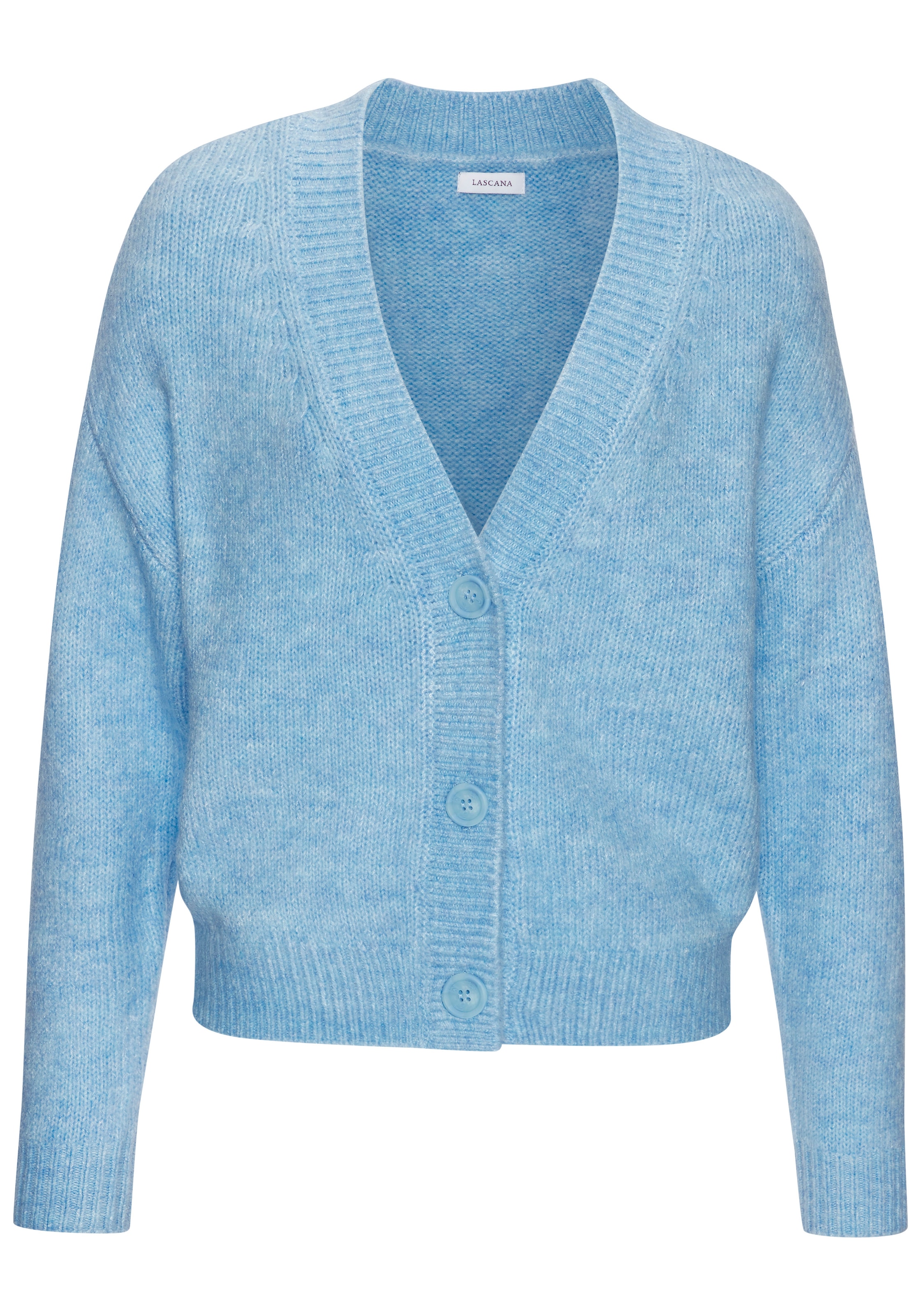 LASCANA Veste en tricot avec patte de boutonnage, cardigan doux