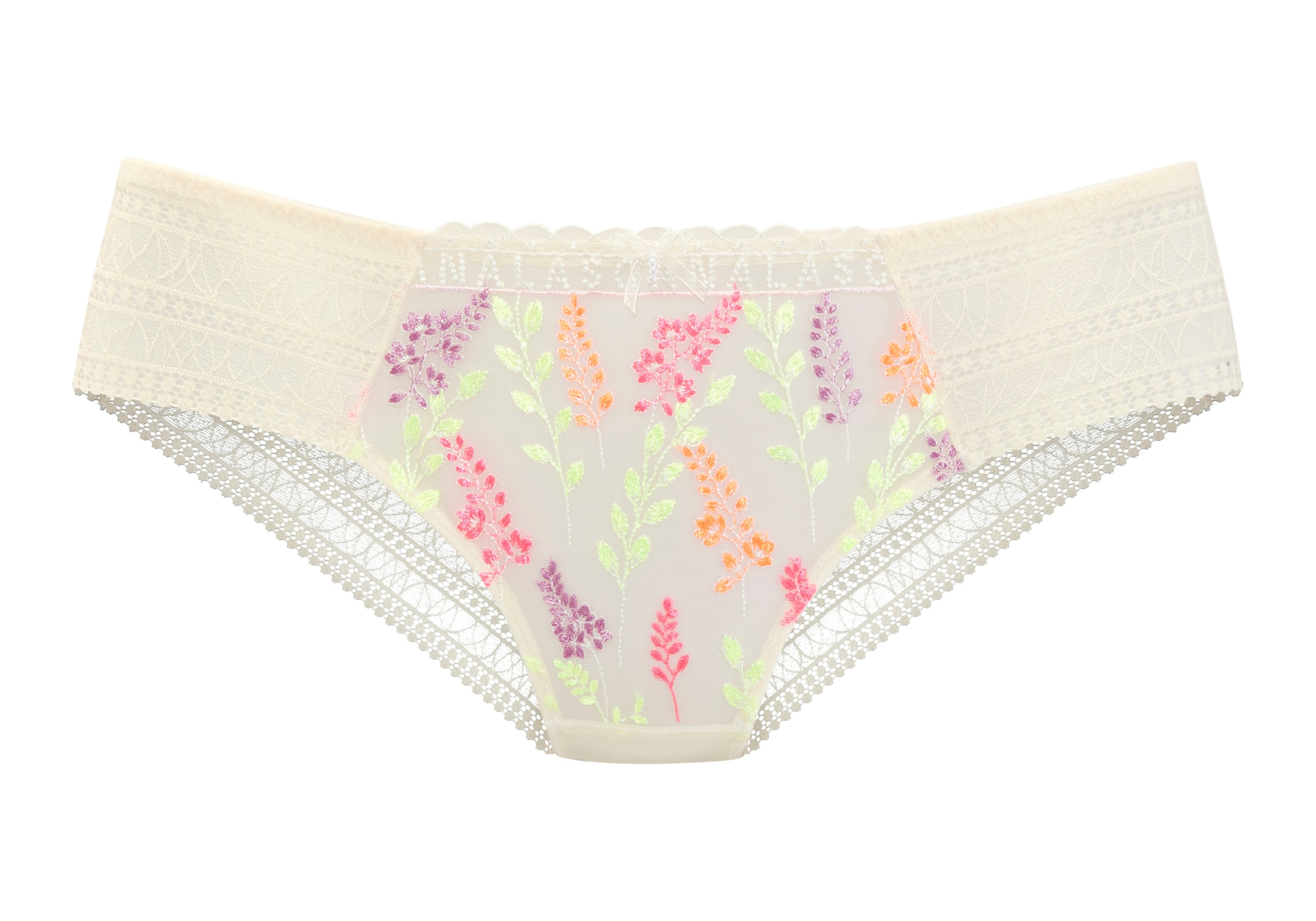 LASCANA Panty, mit glänzender Blumenstickerei