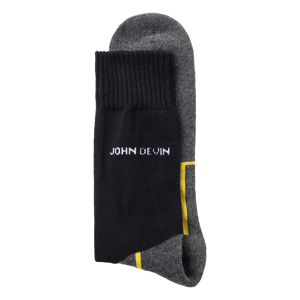 John Devin Funktionssocken, (Packung, 4 Paar), mit Sohlen über Zehen und hoch Fersenplüsch
