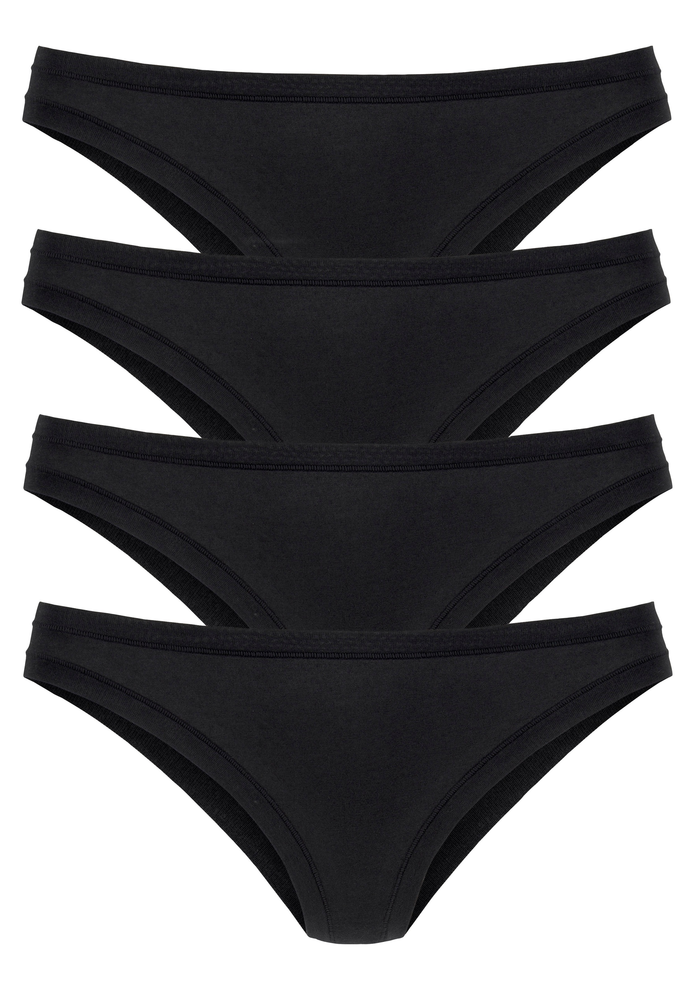 LASCANA String Packung, 4 Stk. "Perfect Basics" aus elastischer Baumwolle