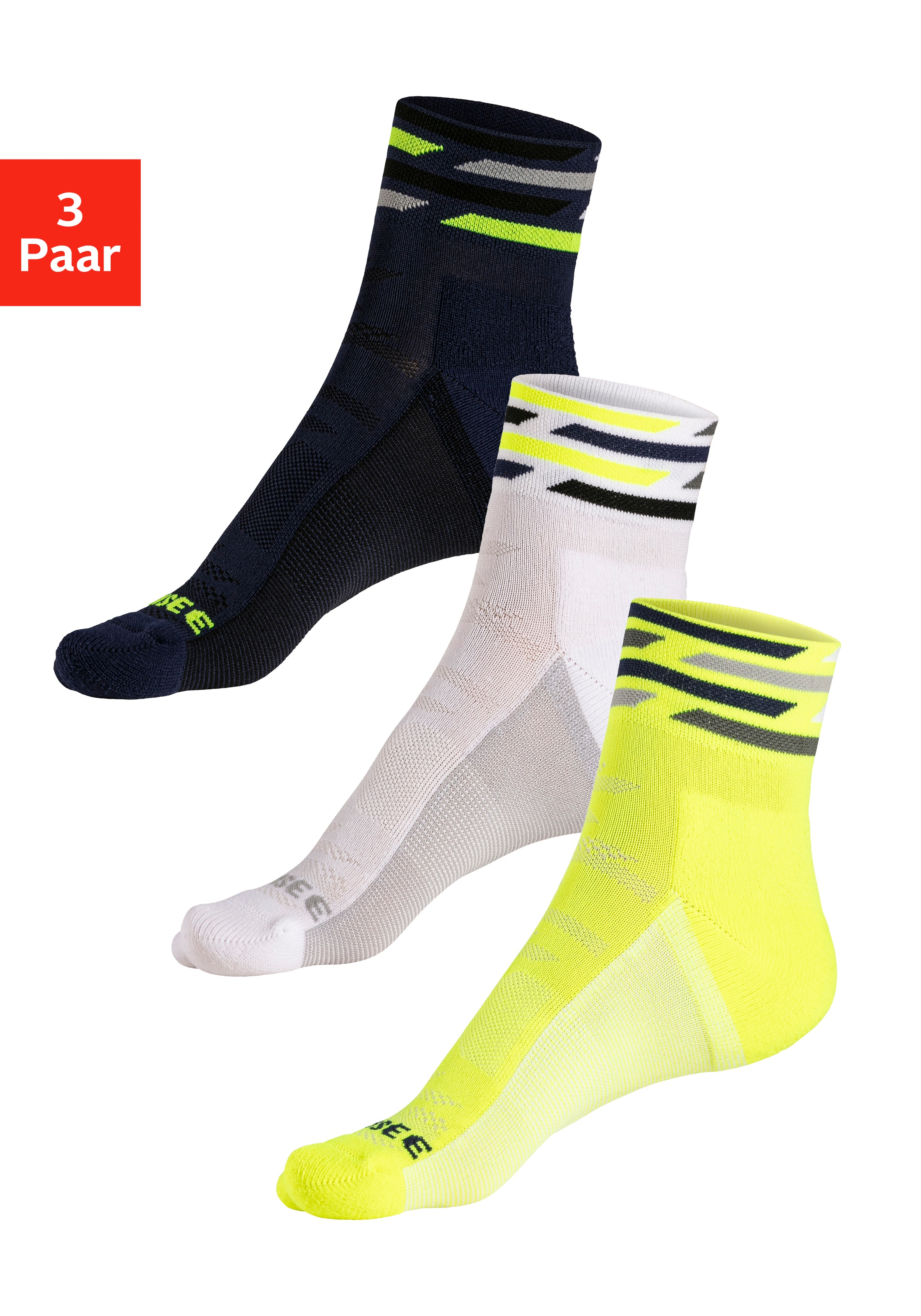 Chiemsee Funktionssocken Packung, 3 Stk. tlg. Nylon-Microfaser Sportsocken