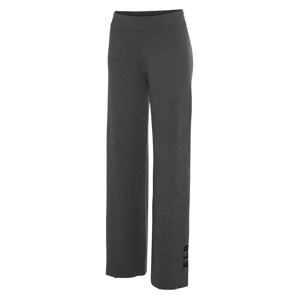 Elbsand Strickhose, mit weitem Bein und eingestricktem Logo, Loungewear