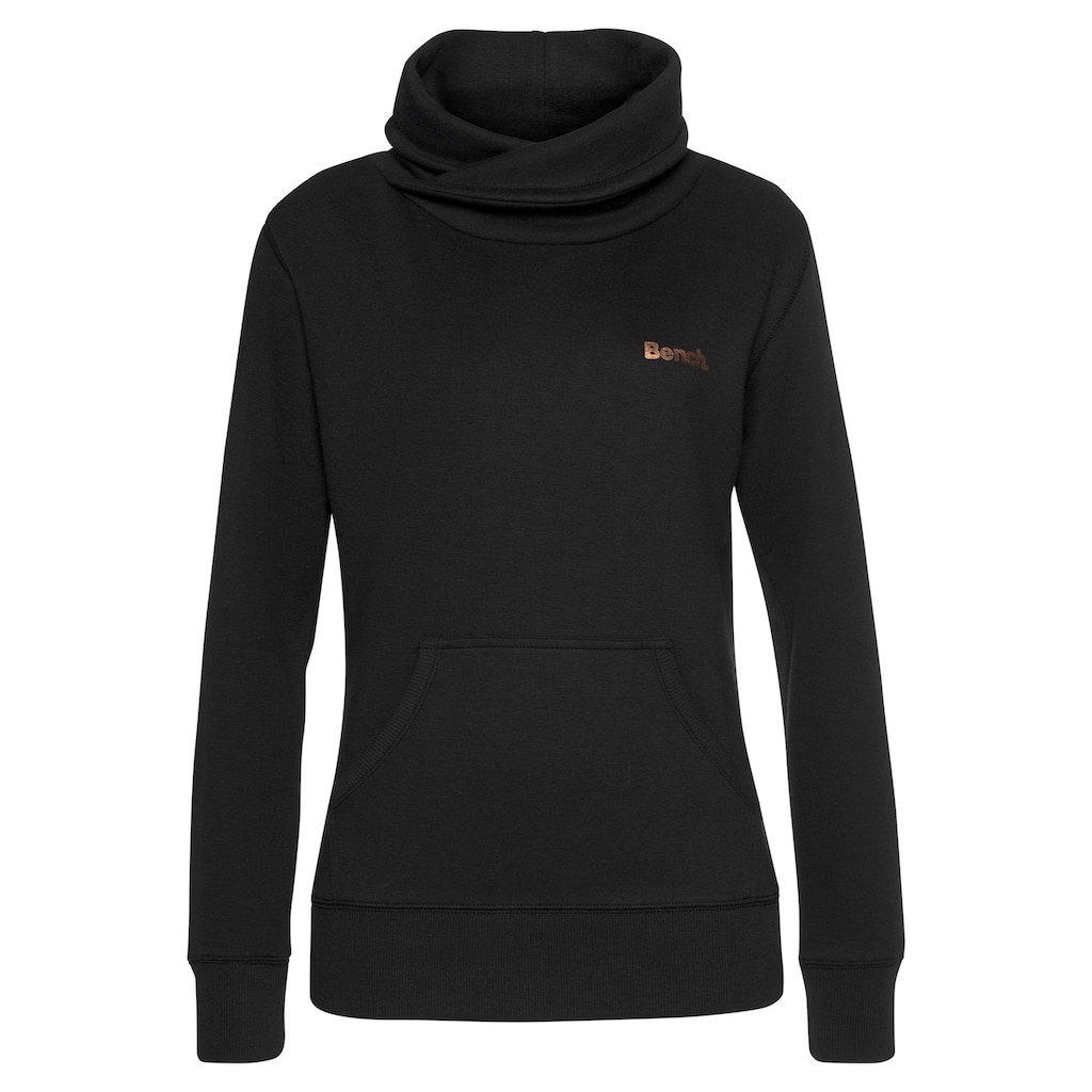 Bench. Loungewear Longsweatshirt, mit Stehkragen in Layeroptik und Kängurutasche, Loungewear