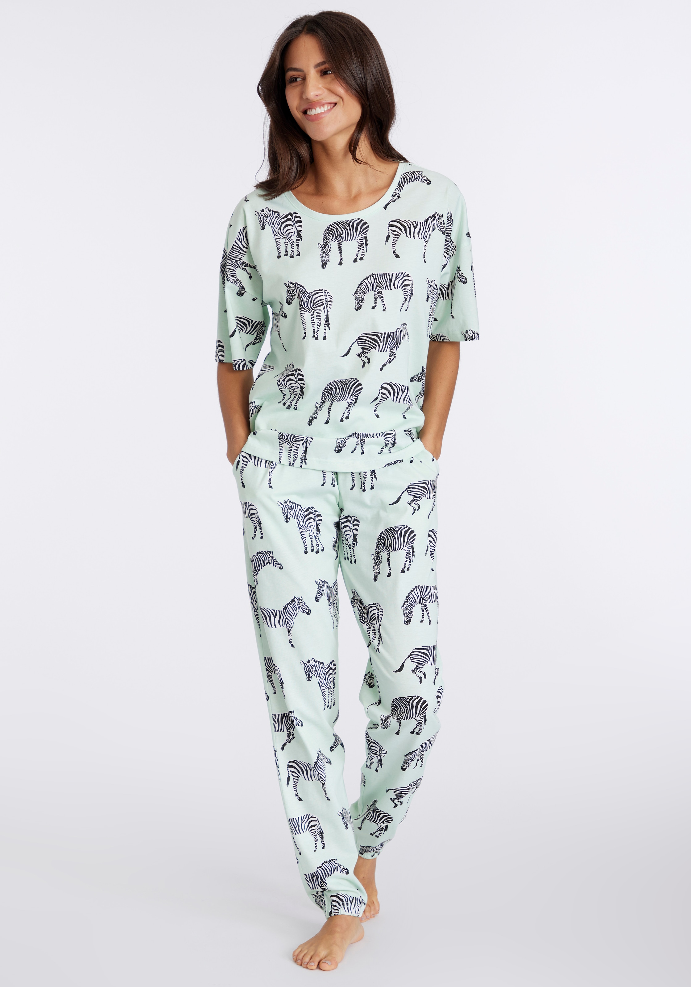 Vivance Dreams Pyjama 2 tlg. mt Animal Alloverprint