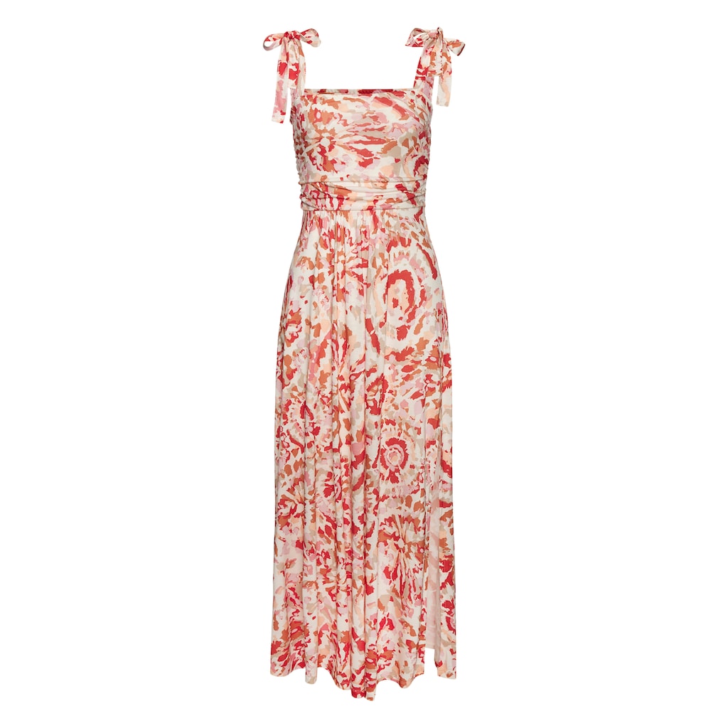 Buffalo Maxikleid, Alloverprint, Bandeaukleid, sommerlich, verspielt
