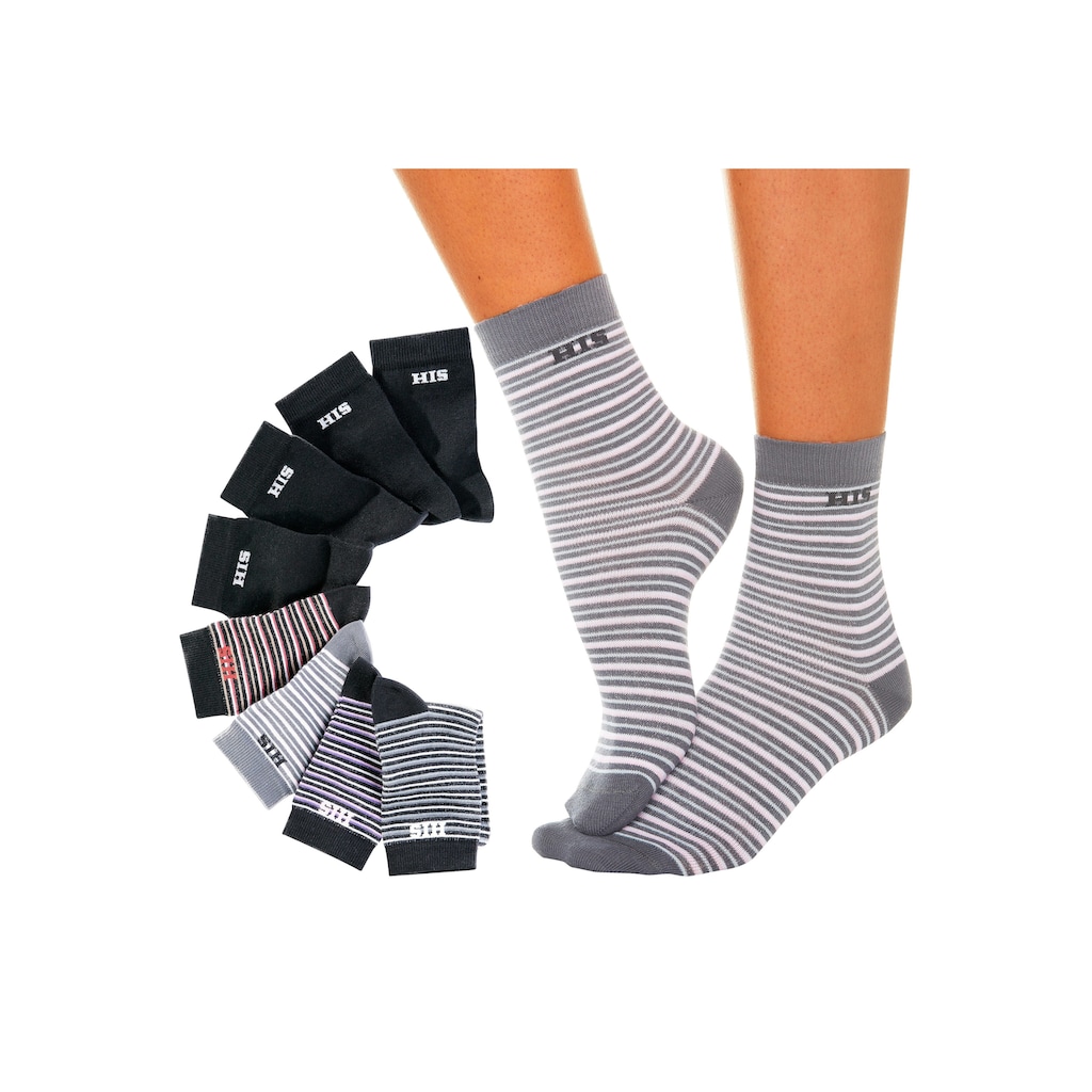 H.I.S Socken, (Packung, 8 Paar), geringelt und unifarben