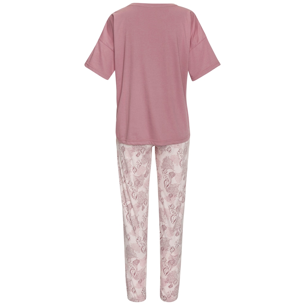 Vivance Dreams Pyjama, (Set, 2 tlg.), Allover-Druck