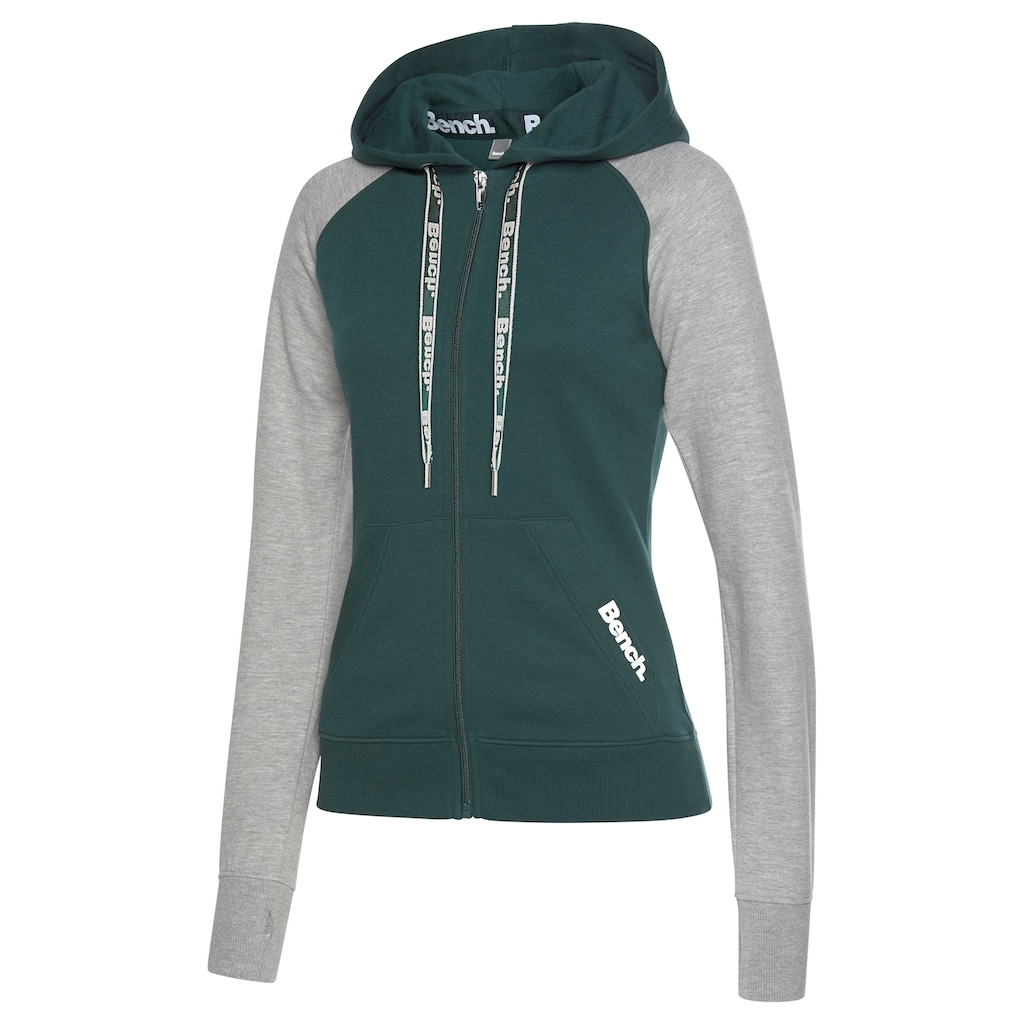 Bench. Loungewear Kapuzensweatjacke, mit farblich abgesetzten Ärmeln, Loungeanzug