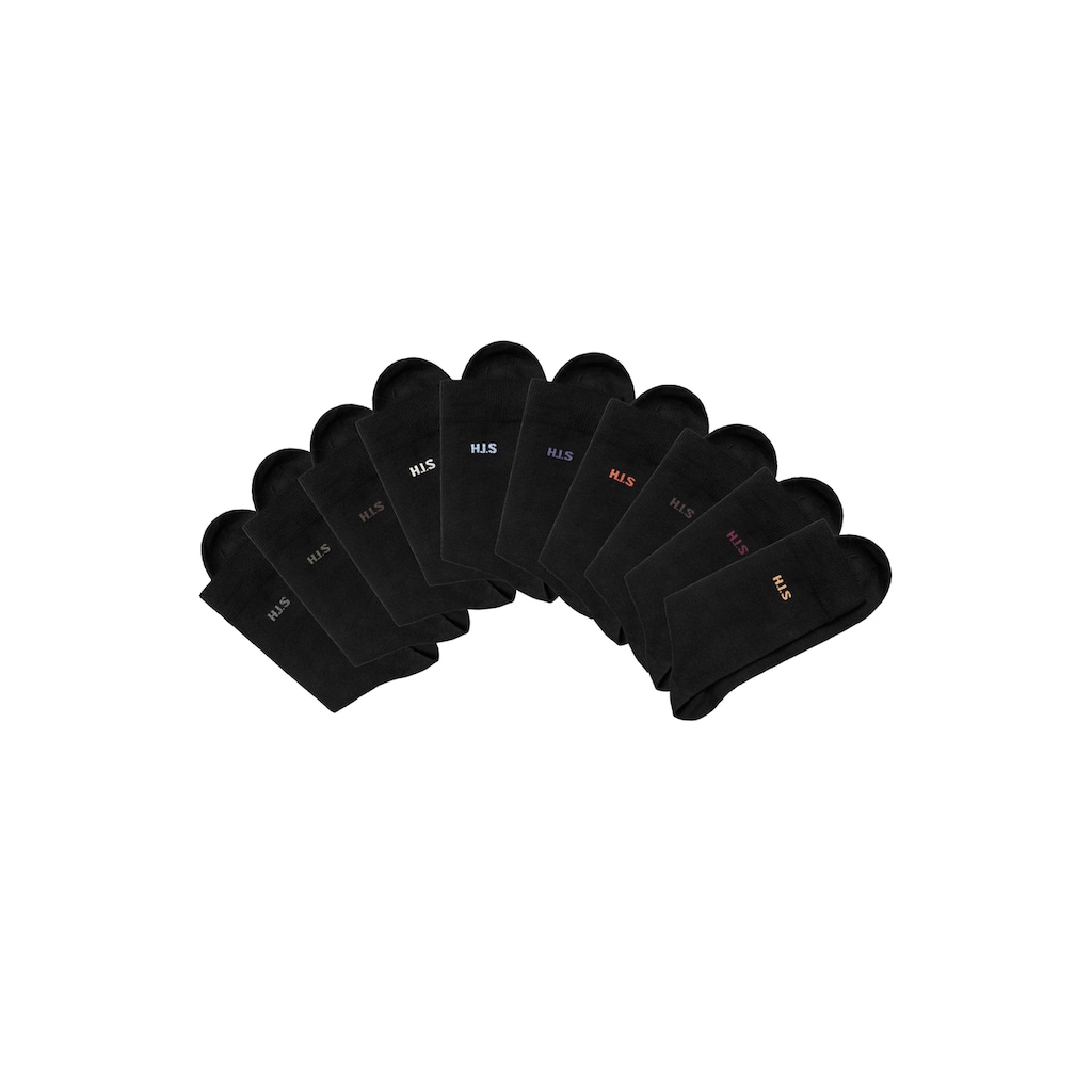 H.I.S Socken, (Packung, 10 Paar), mit farbigem Innenbund