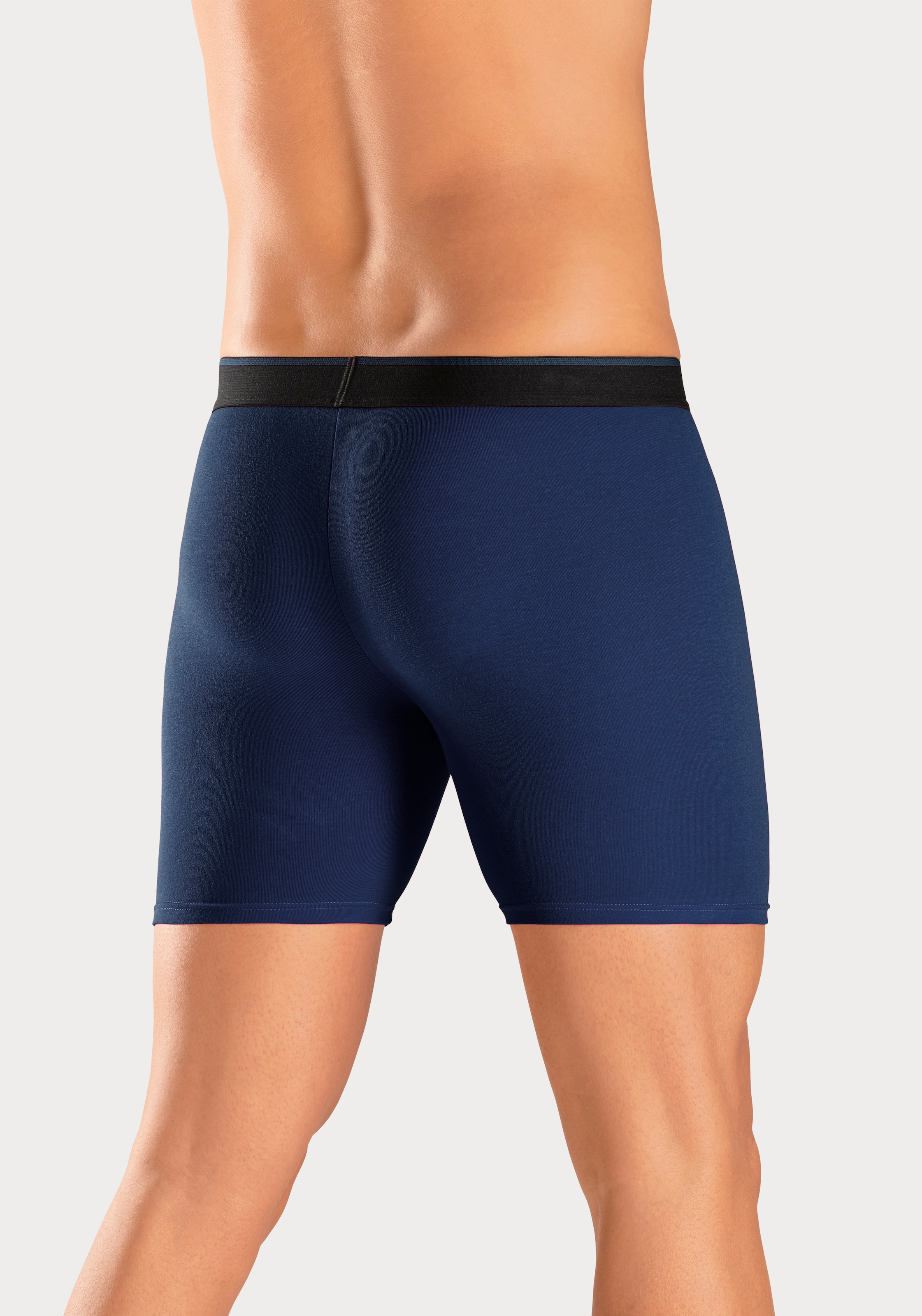 AUTHENTIC LE JOGGER Langer Boxer Packung, 5 Stk. tlg., mit zweifarbigem Webbund und längerem Bein