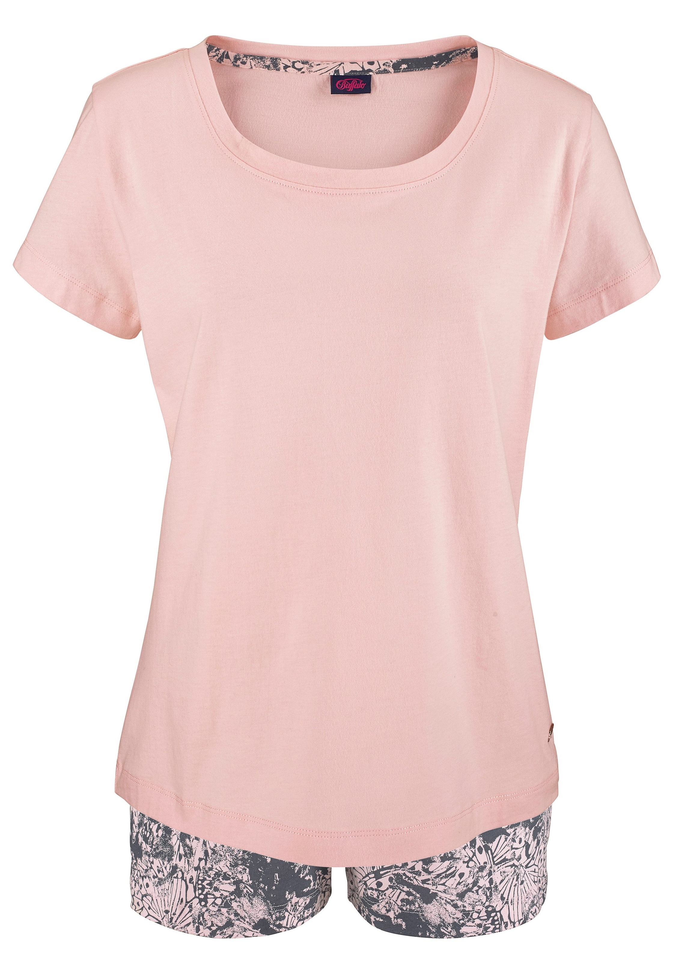 Buffalo Shorty 2 tlg. mit gemusterter Shorts und softem Basic T-Shirt