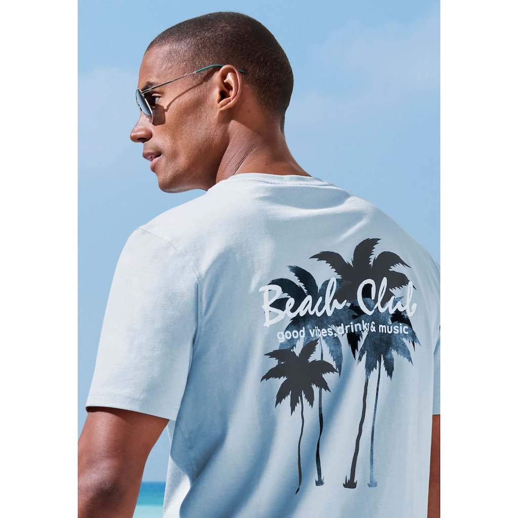Beachtime T-Shirt »mit grossem Rückenprint«, Regular-Fit, mit Print vorn und hinten