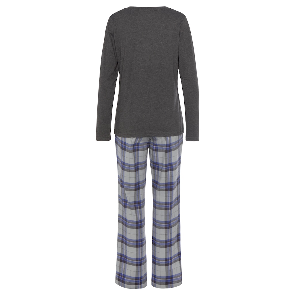 Vivance Dreams Pyjama, (2 tlg.), aus kuschelig weichem Flanell