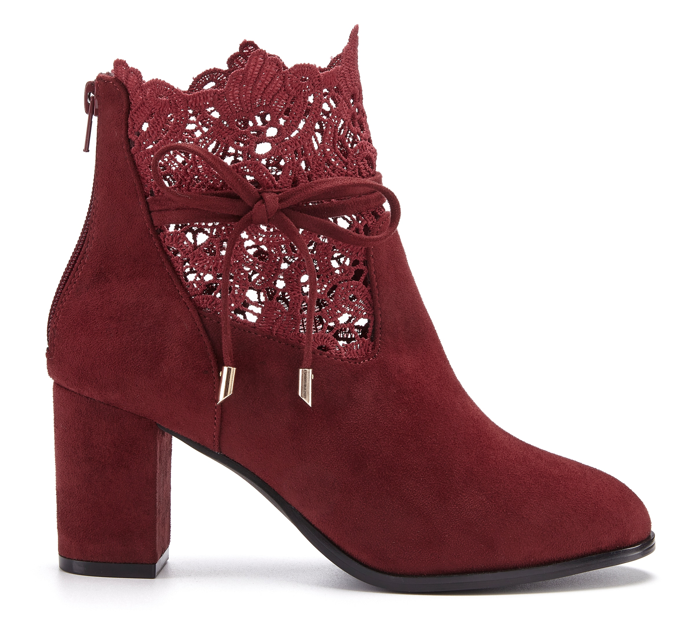LASCANA High-Heel-Stiefelette, mit modischer Spitze und bequemen Blockabsatz, Ankle Boot, Stiefel