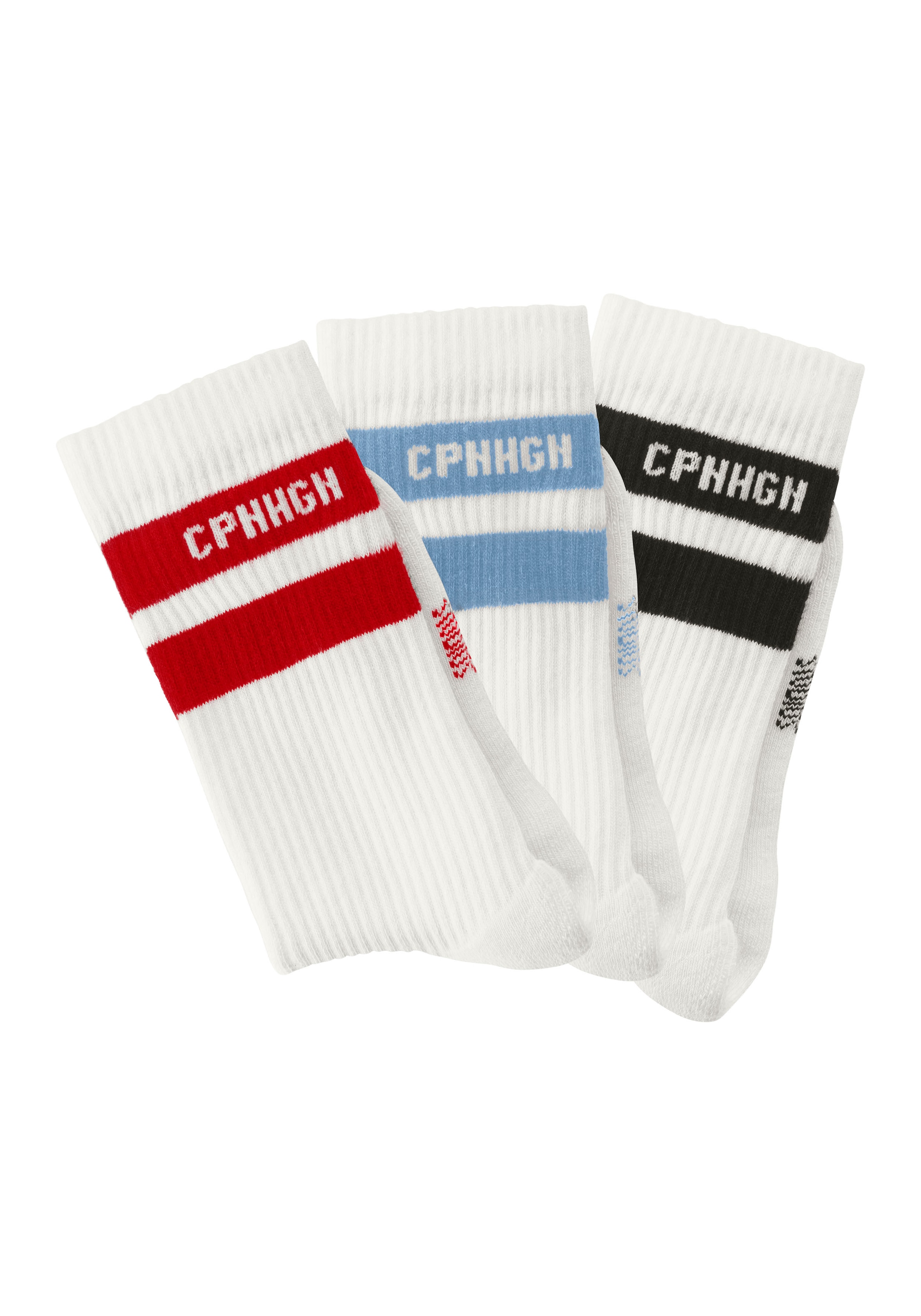 Copenhagen Studios Tennissocken, (Packung, 3 Paar), mit Streifendesign und Vollfrottee