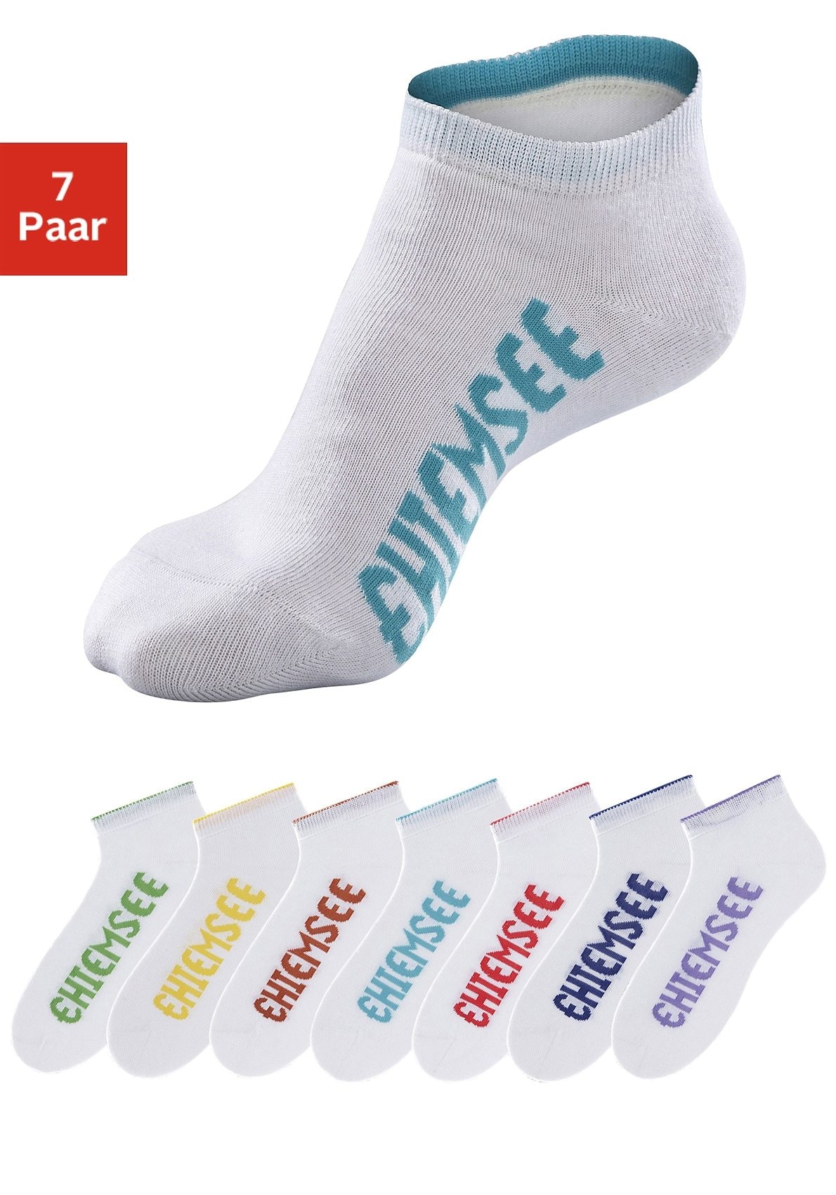 Chiemsee Sneakersocken Packung, 7 Paar tlg. mit farbigen Logos