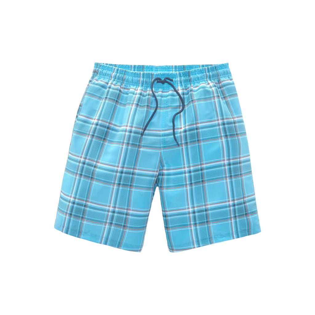 H.I.S Badeshorts »Karo«, mit kontrastfarbiger Kordel