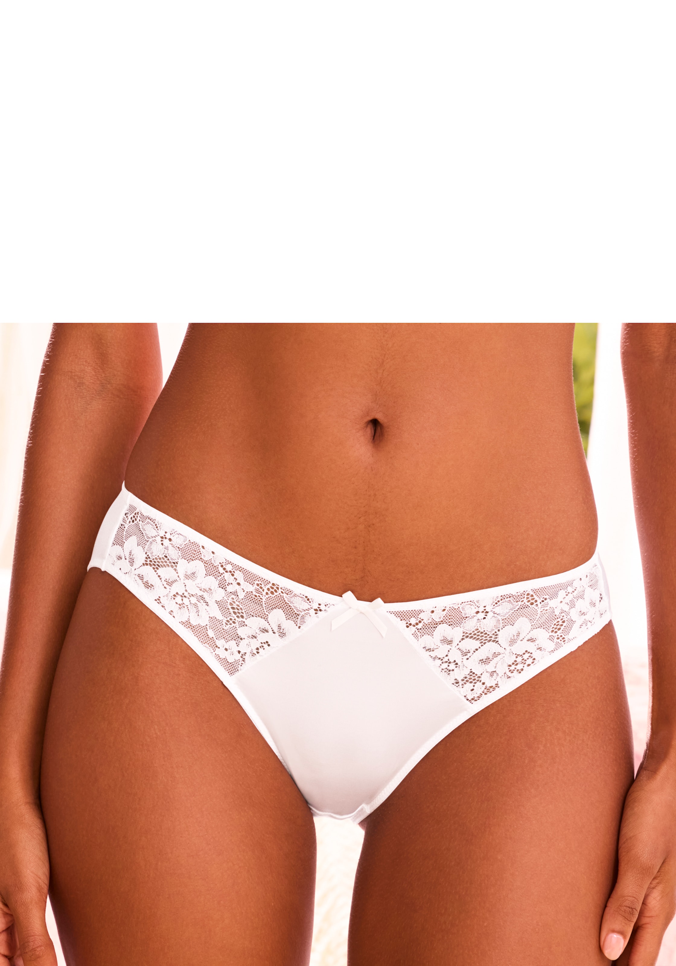 petite fleur Slip Packung, 3 Stk. mit Spitzeneinsätzen