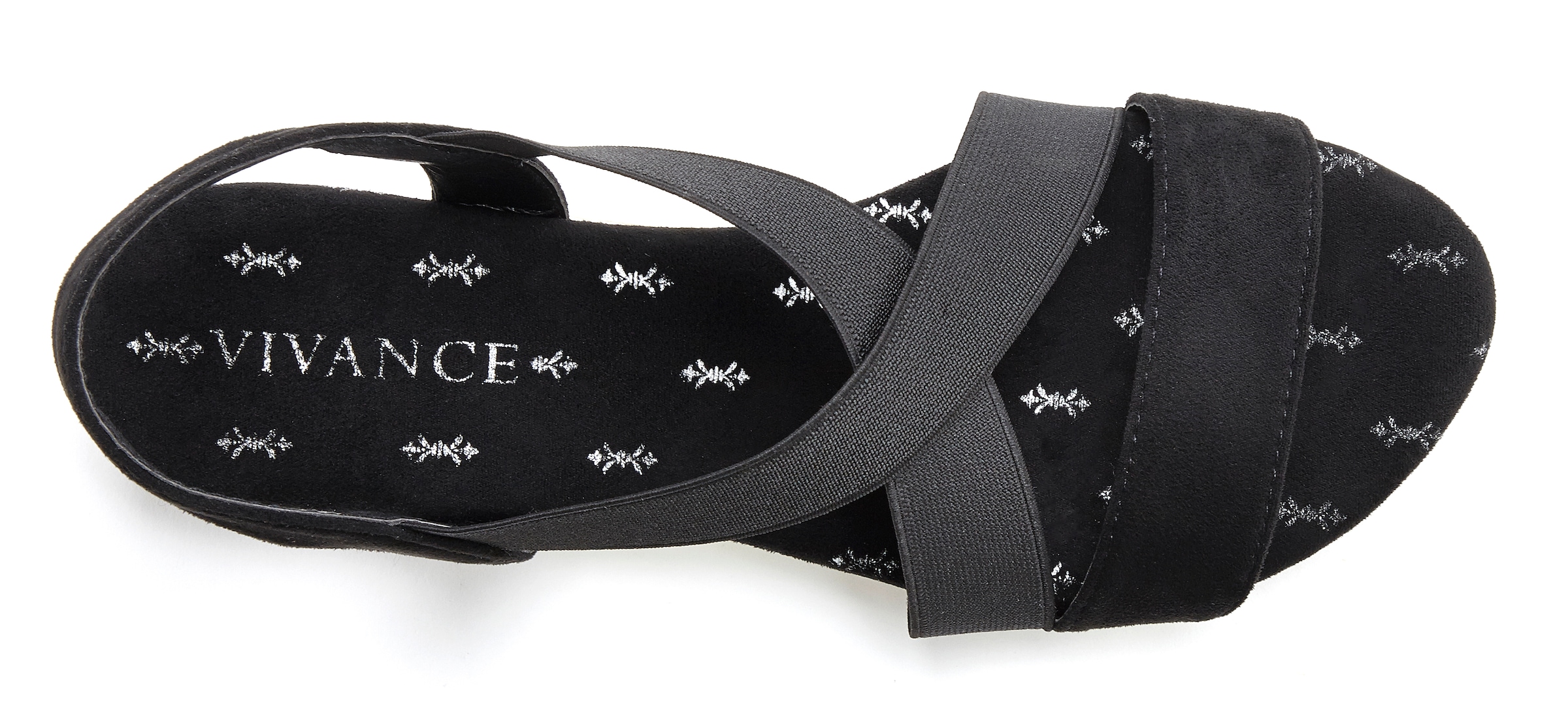 Vivance Sandalette »Sommerschuh«, Sandale, Sommerschuh mit elastischen Riemchen und Keilabsatz VEGAN