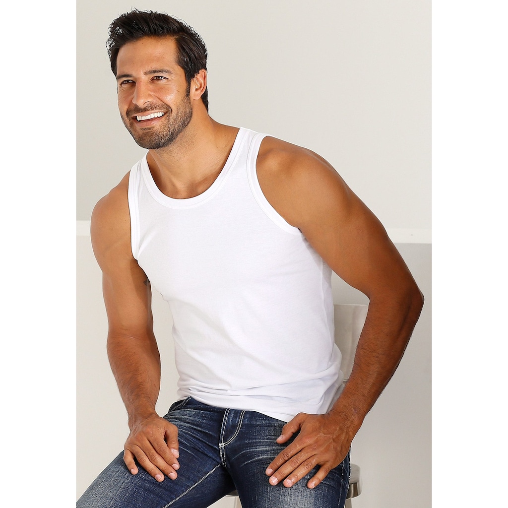 H.I.S Tanktop »Unterhemd für Herren«, (Packung, 3 tlg.), mit Rundhals aus Baumwolle