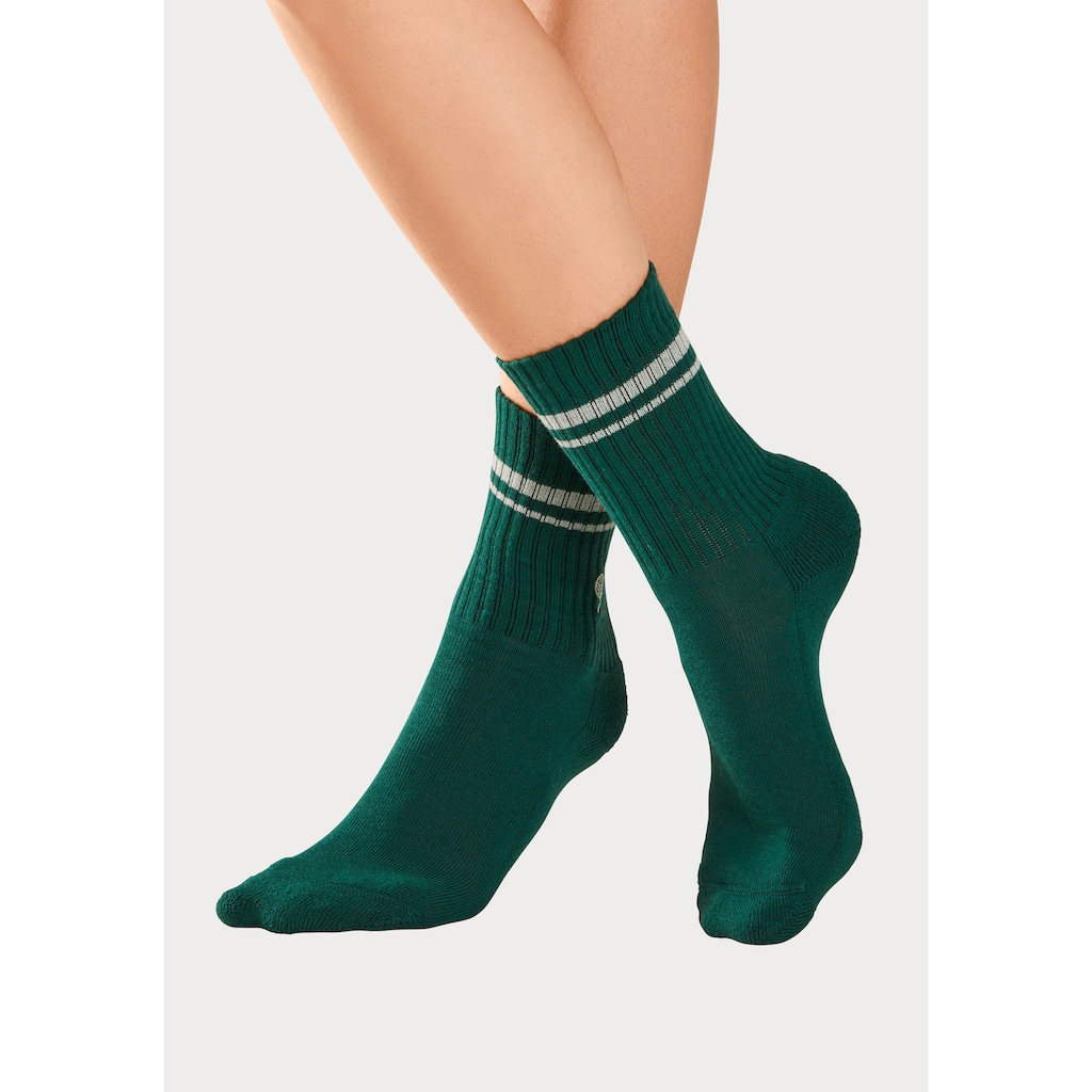 LASCANA ACTIVE Tennissocken, (Packung, 3 Paar), mit kleiner Stickerei