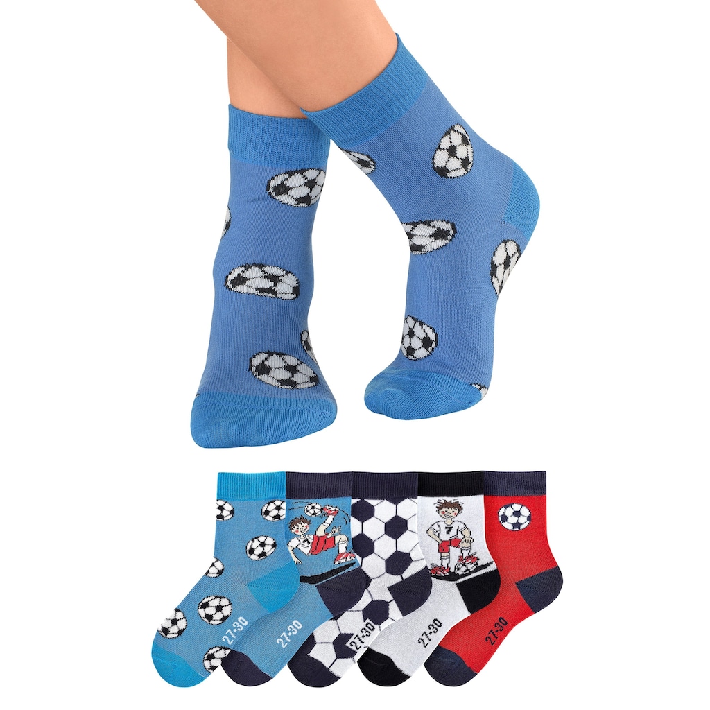 H.I.S Socken, (Packung, 5 Paar), mit Fussballmotiven