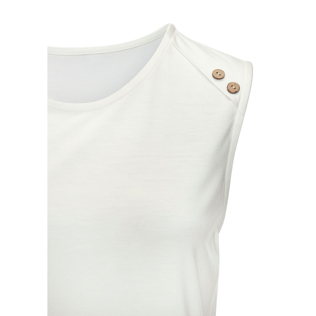 LASCANA Strandtop, mit Zierknöpfen, Sommertop, Basic