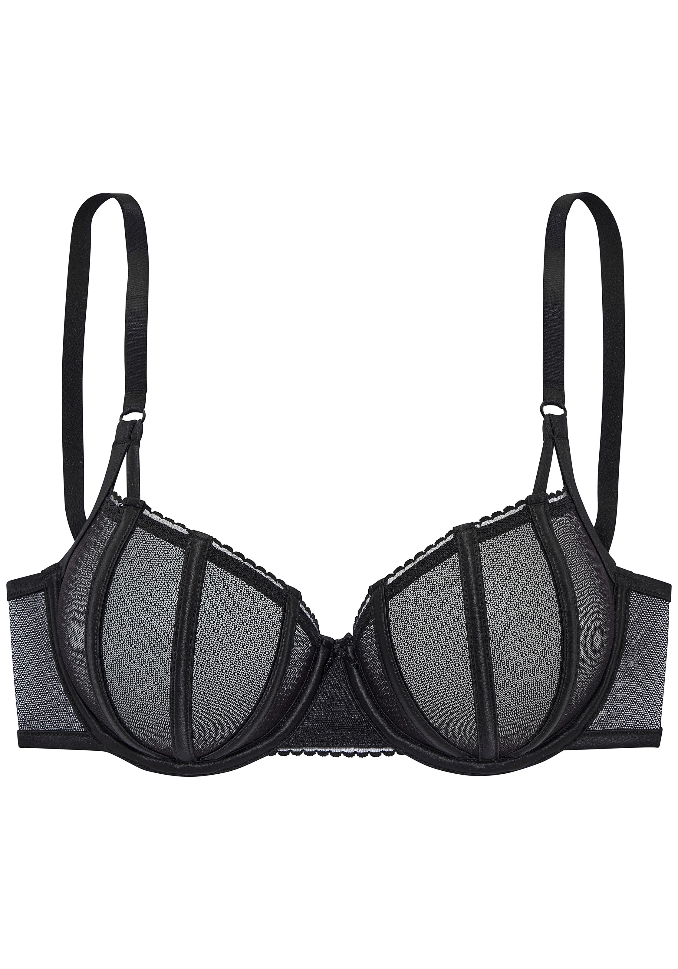 LASCANA Bügel-BH aus fancy Mesh mit flexiblen Stäbchen in Satin-Optik, sexy Dessous