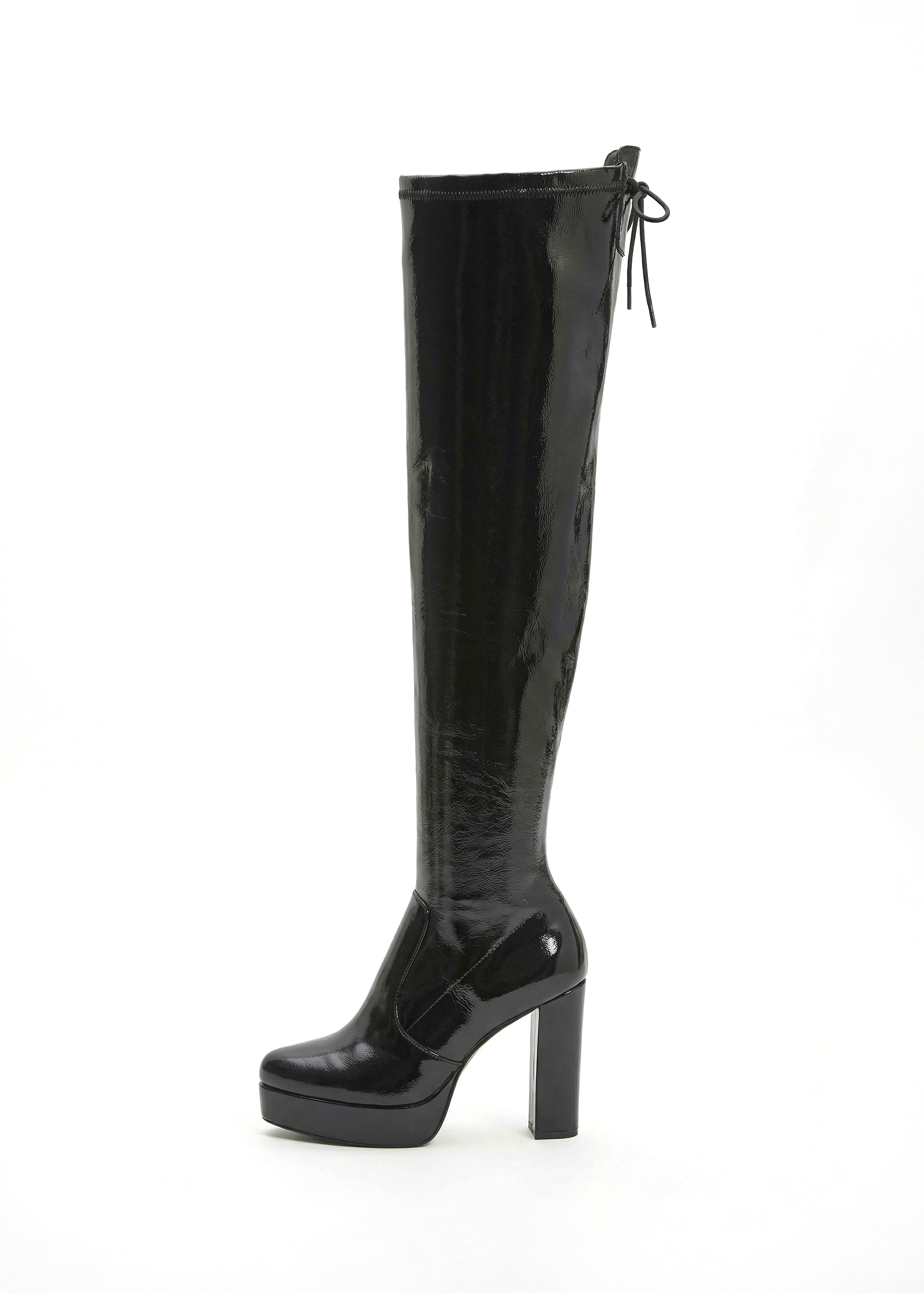 LASCANA Belle Affaire Bottes cuissardes »High-Heel-Stiefelette mit Plateau,«  in erotischer Lack-Optik