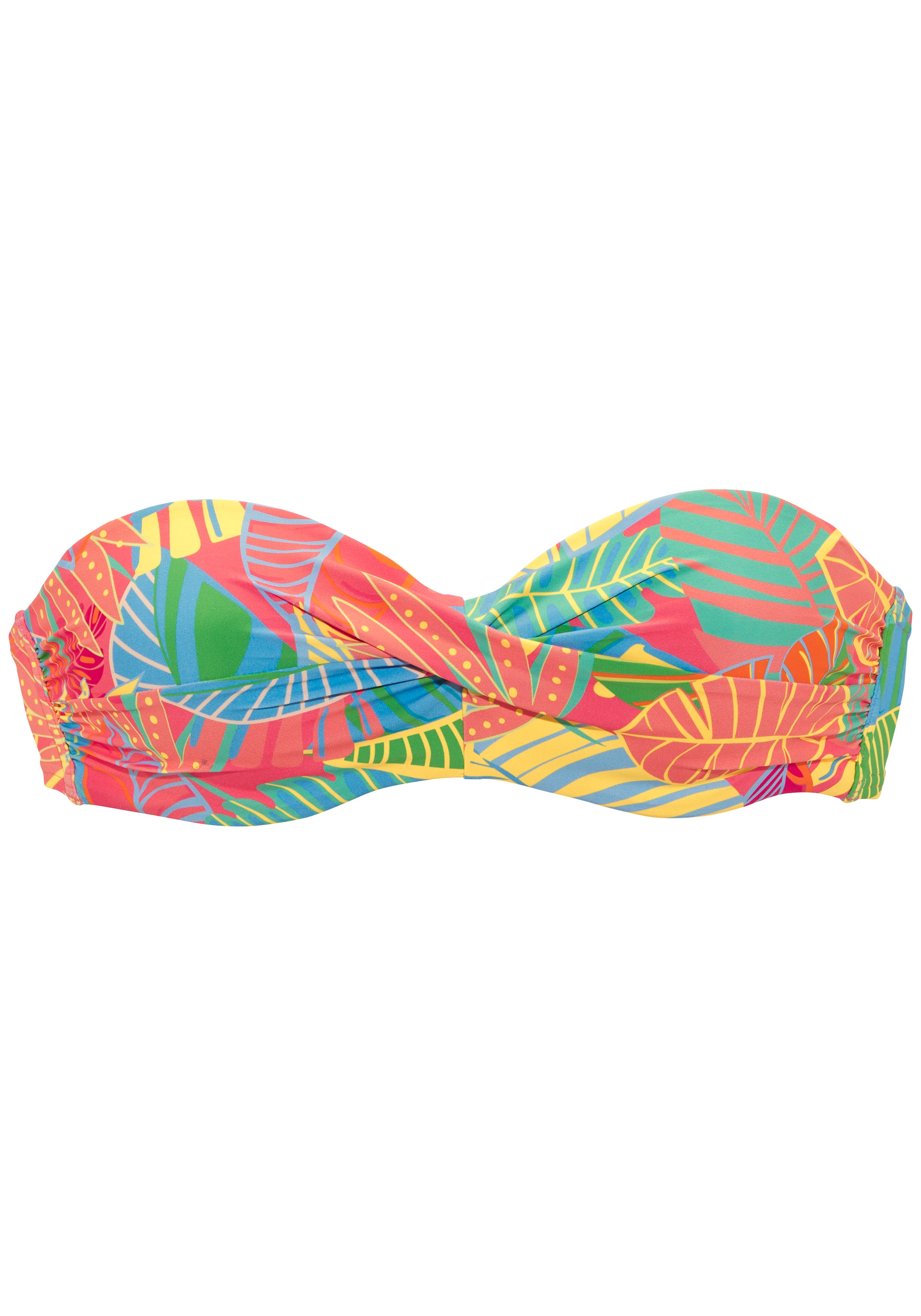 s.Oliver Top bikini bandeau à armatures »Yana« mit stylischem Blätterdruck