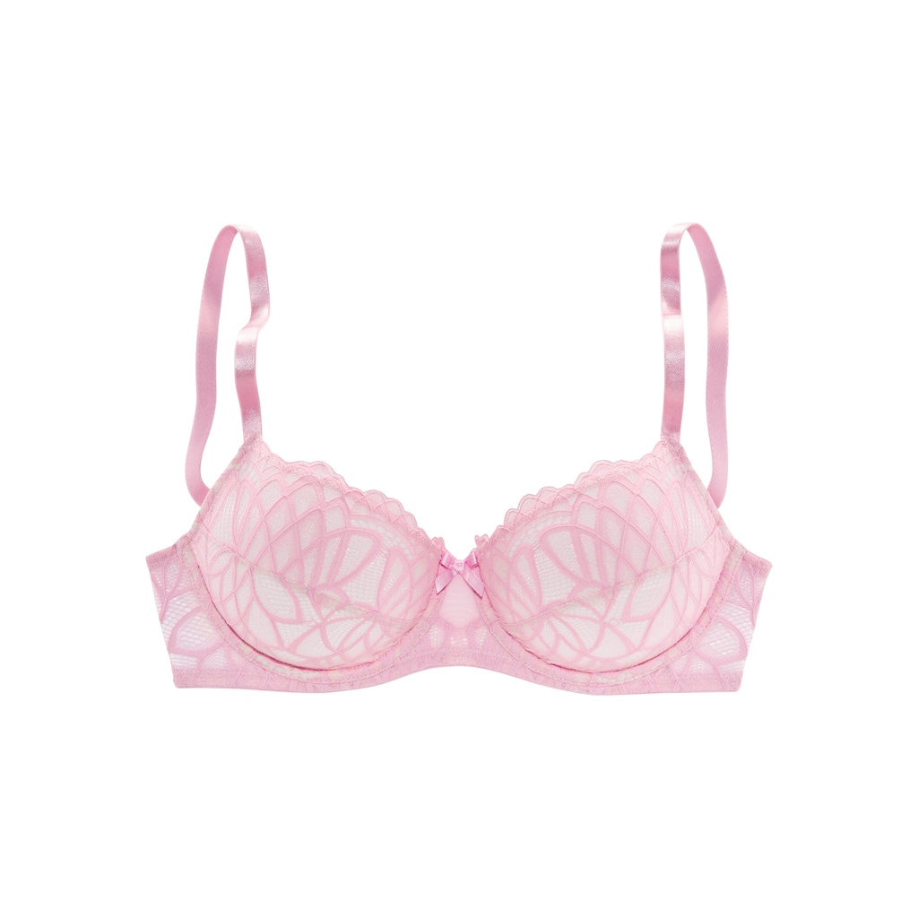 LASCANA Bügel-BH »Cara«, mit femininer Spitze, anteilig aus recyceltem Material, Dessous