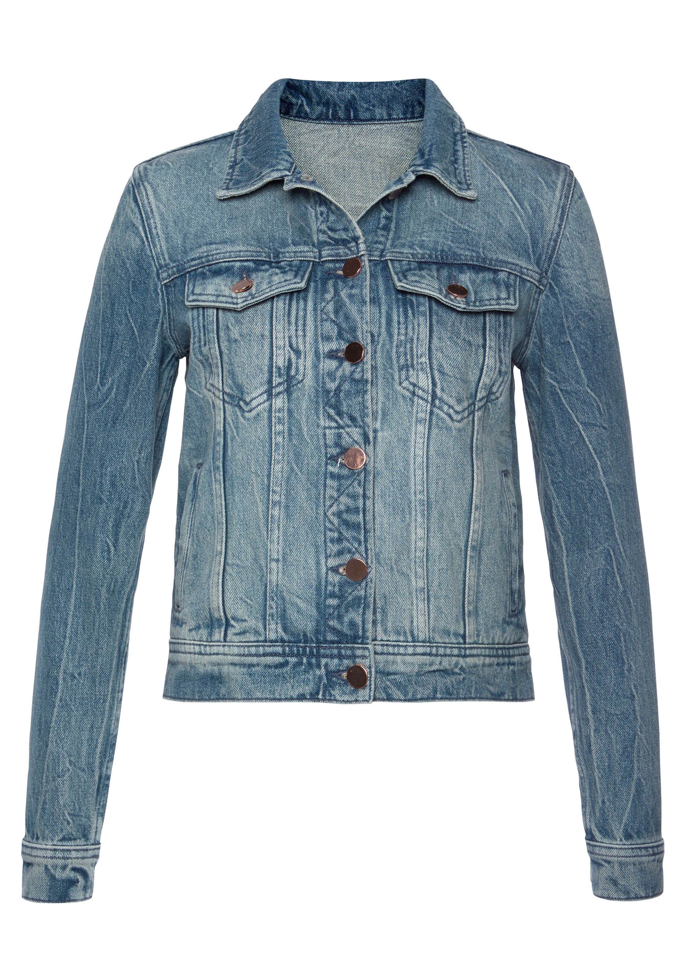 LASCANA Jeansjacke, mit zwei Pattentaschen, Denimjacke aus Baumwolle, Sommerjacke