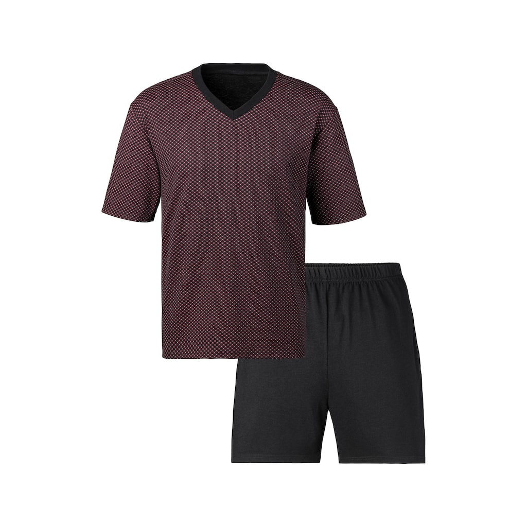le jogger® Pyjama, (Packung, 4 tlg., 2 Stück), Schlafanzug mit Allovermuster