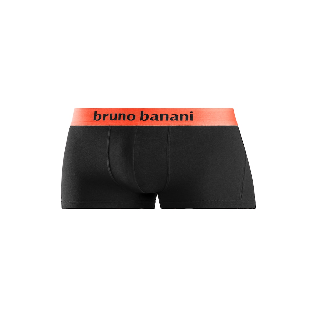 Bruno Banani Hipster, (Packung, 4 St.), knapp sitzende Boxershorts mit Logo Webbund aus Baumwollmischung