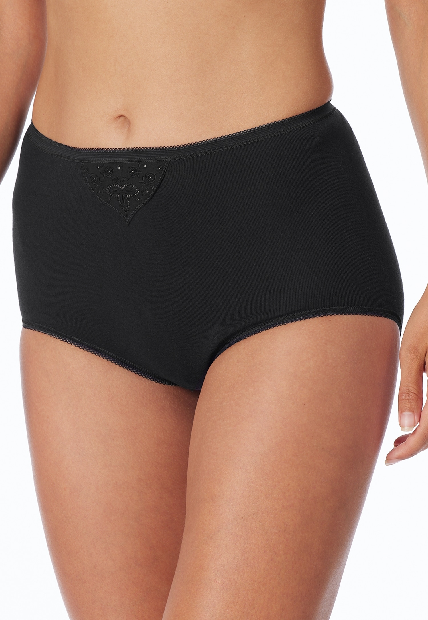 Schiesser Maxislip »"Cotton Essentials"« 2er Pack,  mit zarten Stickerei-Motiven