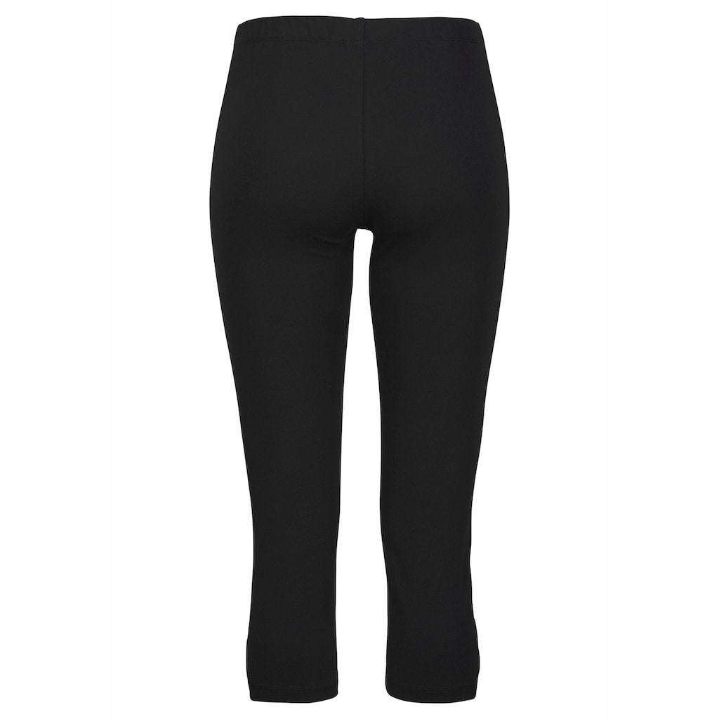 LASCANA Caprileggings, mit Cut-outs am Saum, 3/4-Länge, Basic, elastisch