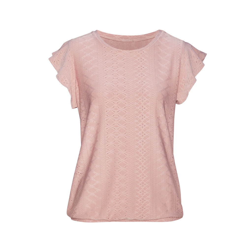 Vivance Kurzarmshirt »mit Lochstickerei«, (2er-Pack), aus pflegeleichter Qualität