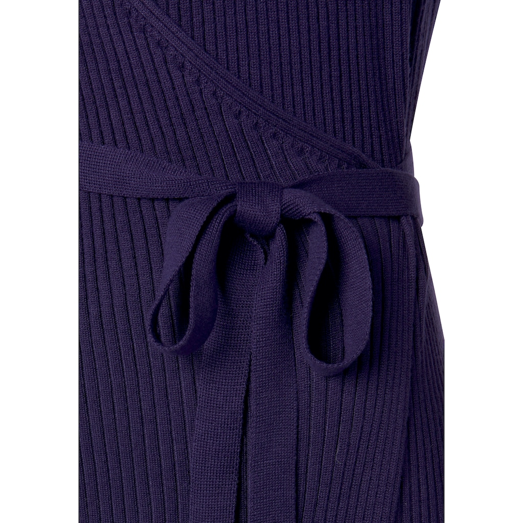 LASCANA Strickkleid, Loungekleid zum wickeln mit Taillengürtel, Loungewear