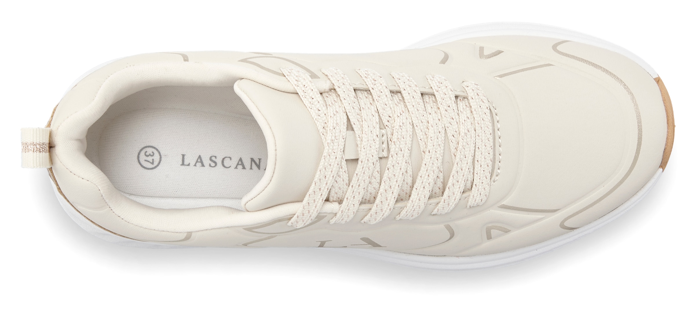 LASCANA Sneaker »Freizeitschuh, Schnürschuh«, mit Farbakzenten VEGAN