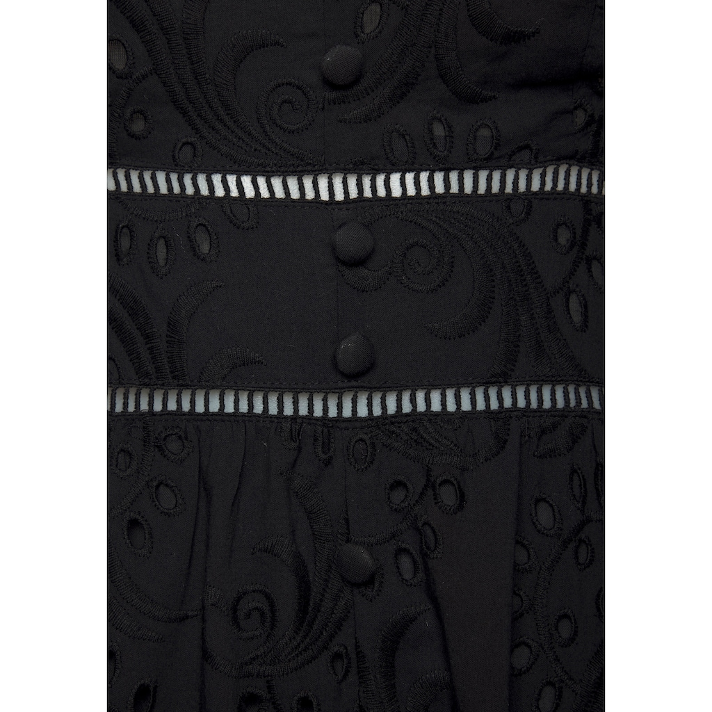 LASCANA Midikleid, mit sommerlicher Lochstickerei