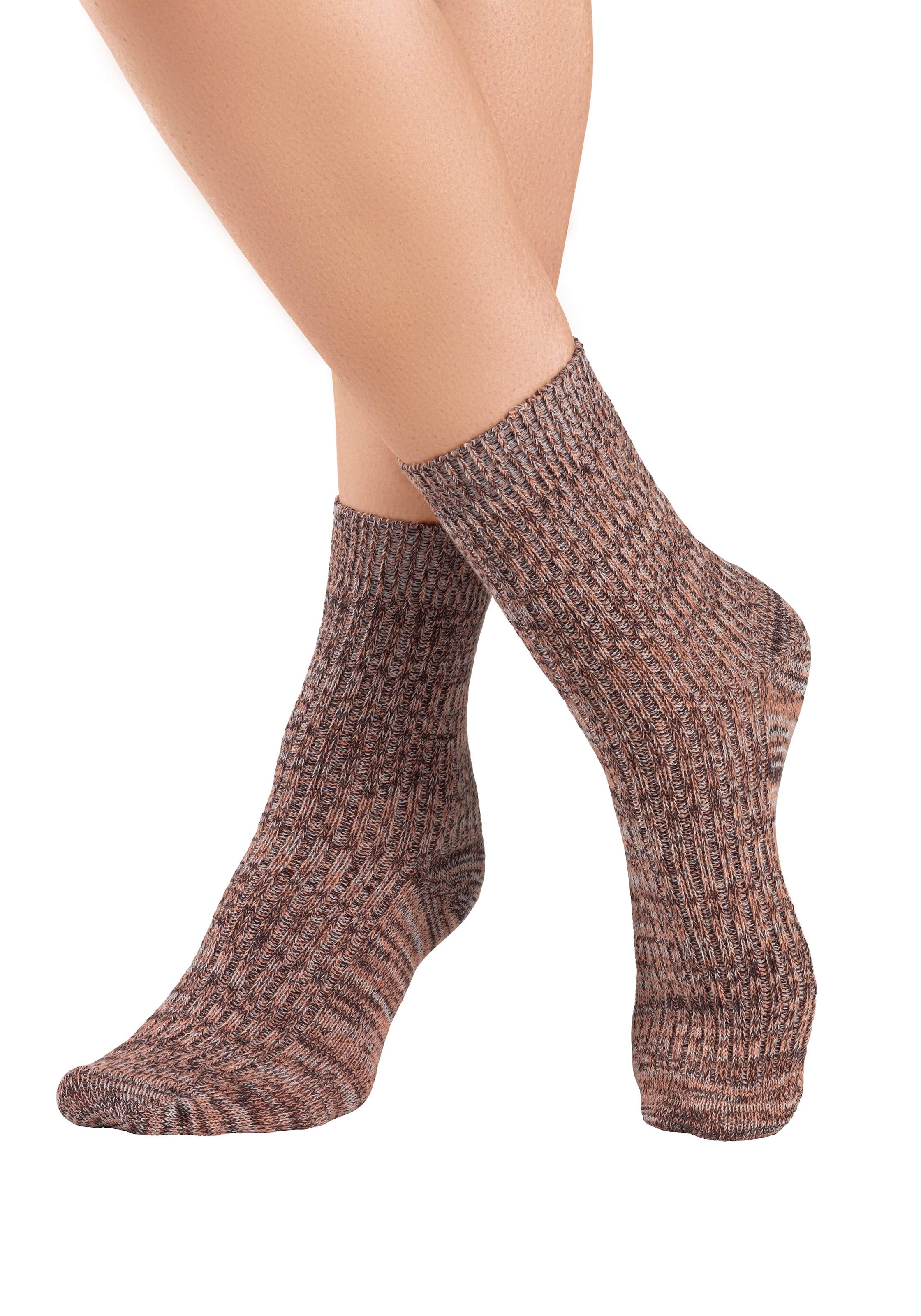 LASCANA Socken, (Packung, 5 Paar), gestrickt mit farbigen Garnen
