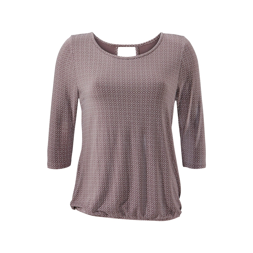 LASCANA 3/4-Arm-Shirt »mit modischem Cut-out«, (2er-Pack), aus weichem Viskose-Stretch