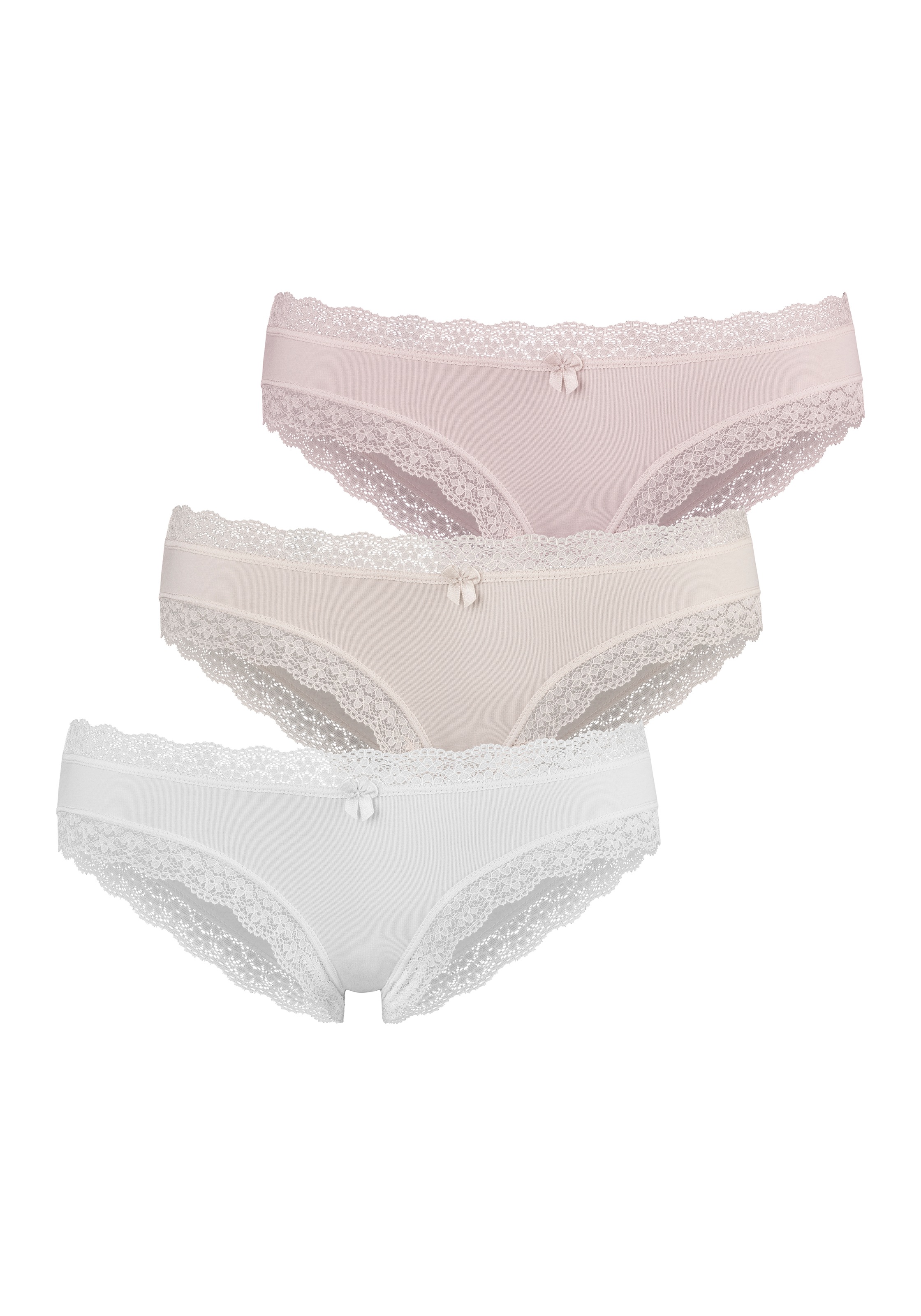 LASCANA Brasilslip Packung, 3 Stk. mit floraler Spitze