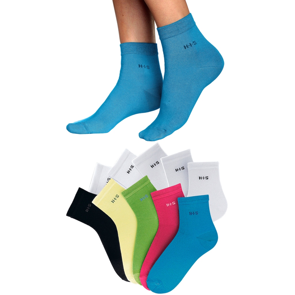 H.I.S Kurzsocken, (Packung, 10 Paar), aus leichter atmungsaktiver Qualität