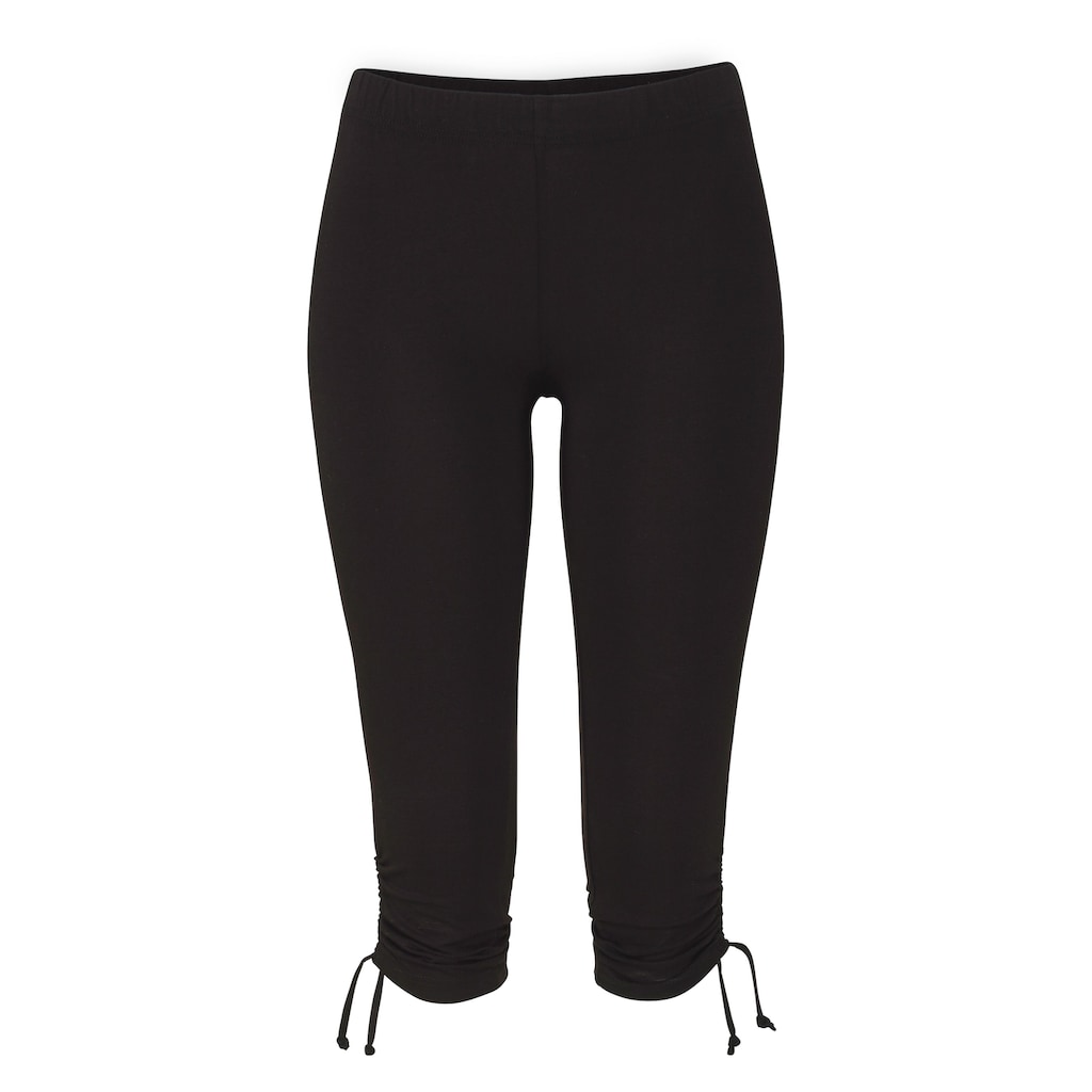 Beachtime Caprileggings, mit Raffung, 7/8-Länge, Basic, Stretch
