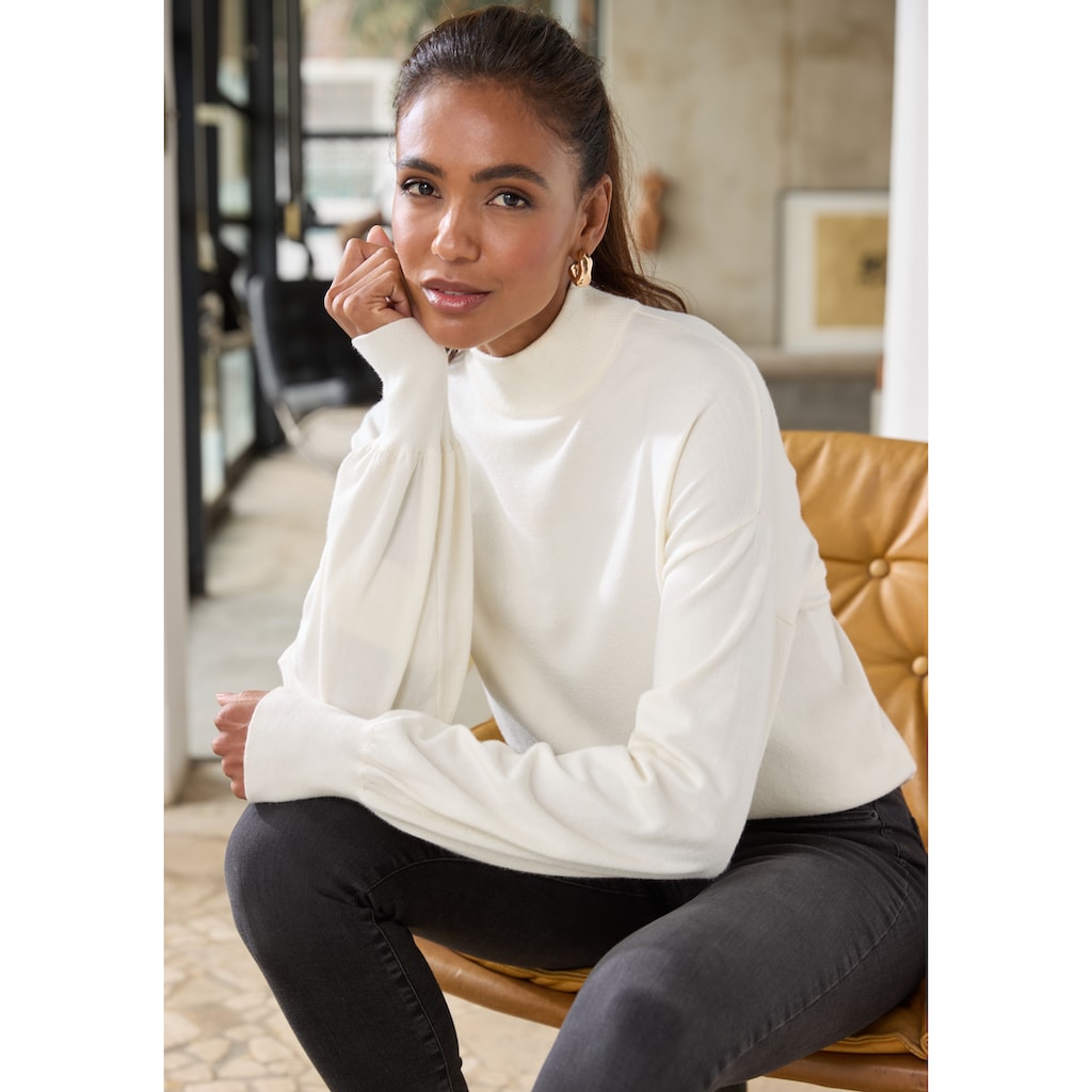 LASCANA Strickpullover, mit kleinem Stehkragen, Feinstrickpullover, casual-chic