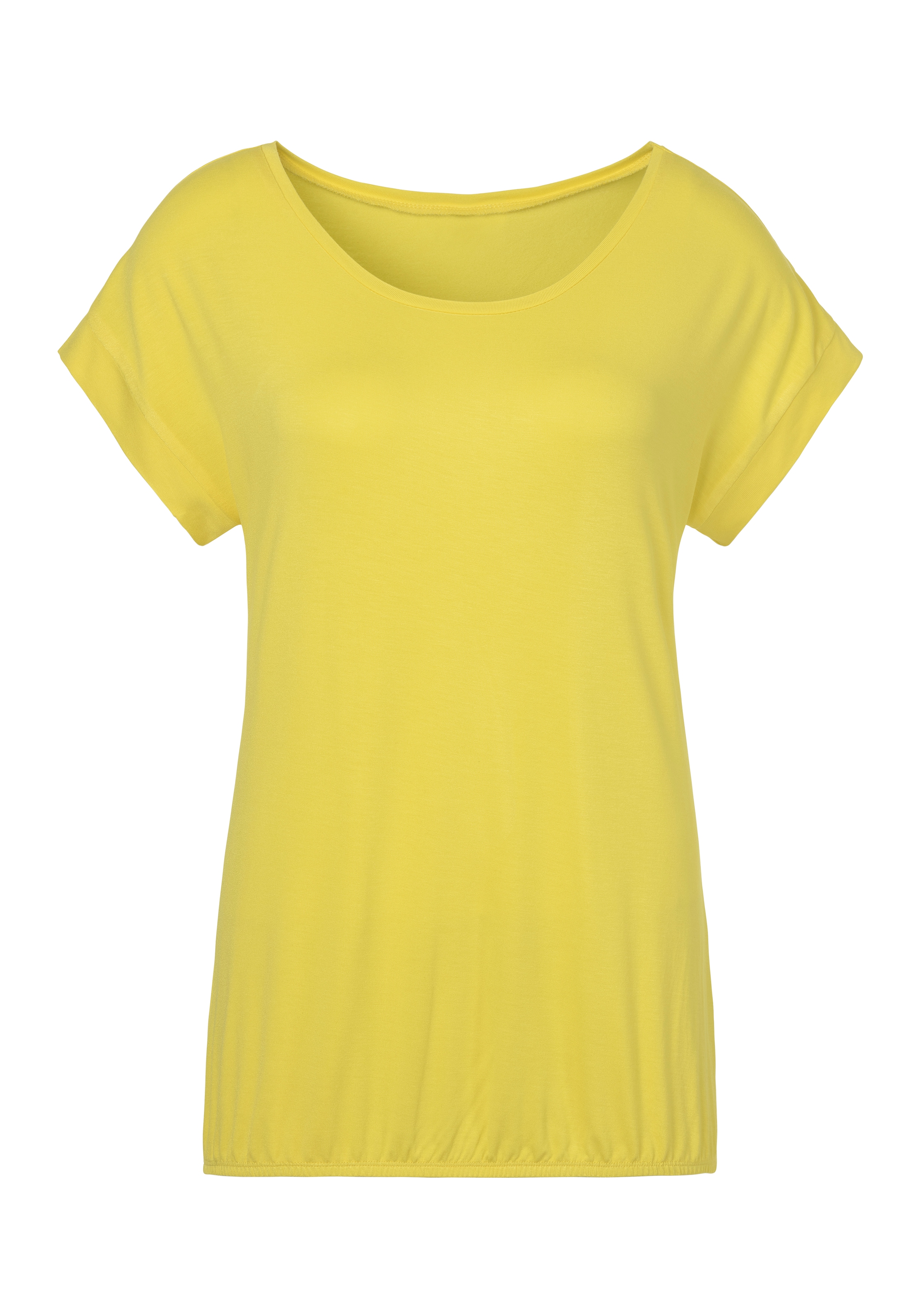 Vivance Kurzarmshirt »mit Gummizug im Bund«, (2er-Pack), aus weichem Viskose-Stretch