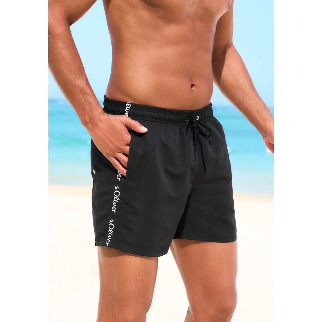 s.Oliver Badeshorts, mit Markenschriftzügen
