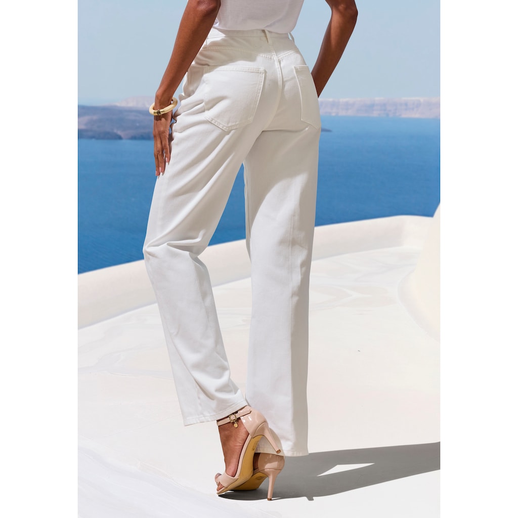 LASCANA Weite Jeans, mit hohem Bund und 5-Pocket-Style, Wide-Leg Jeans