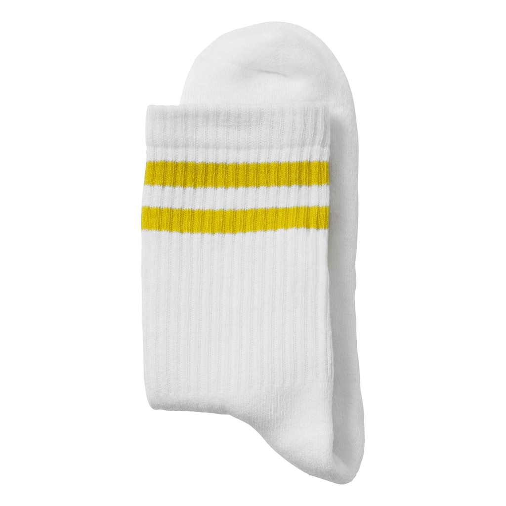 LASCANA Tennissocken, (Packung, 3 Paar), mit farbigen Ringeln am Bündchen